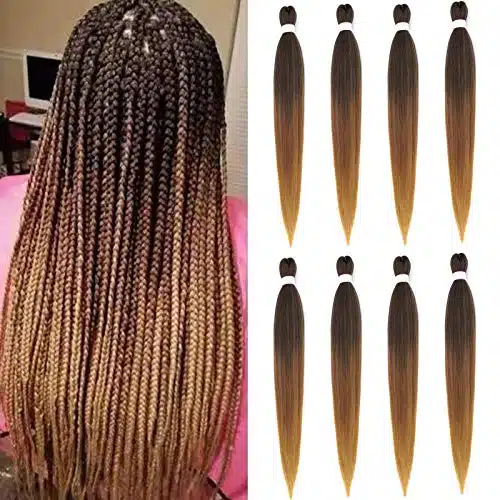 Pre Stretched Braiding Hair Inch   Packs Prestretched Braiding Hair For Box Braids Crochet Hair,Professional Soft Knotless Braid Hair,Yaki Straight,Itch Free (,TB#)