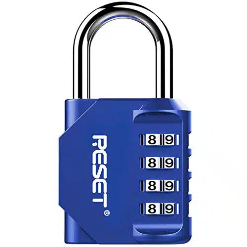 RESET Digit Combination Lock Outdoor Padlock for School Gym Sports Locker Fence Toolbox Gate Suitcase Hasp Blue