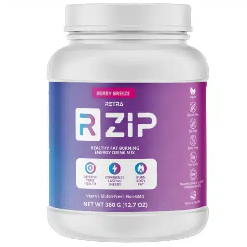 RETRA Detox Cleanse Zip Canister   Vegan and Gluten Free Energy Drink Mix to Support an Already Healthy Immune System to Improve Gut Health and Mood   Berry Breeze Flavor   Ou