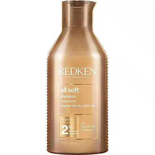 Redken All Soft Argan Oil Shampoo  For Dry  Brittle Hair  Provides Intense Softness and Shine  Travel Size  Fl Oz