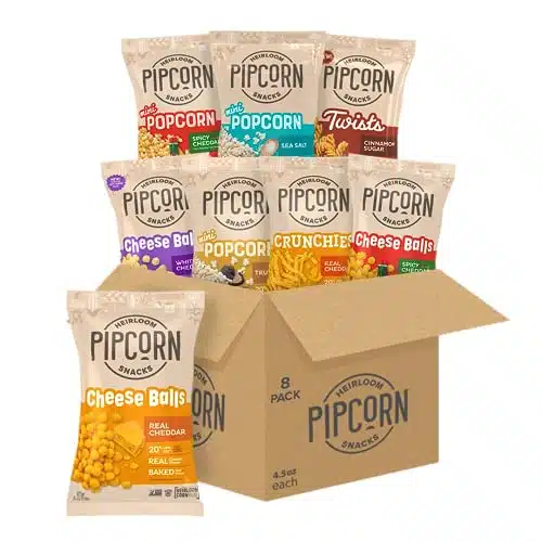 Shark Tank Sampler by Pipcorn   ct Variety Pack   Healthy Snacks, Gluten Free Snacks, Snack Variety Packs, Heirloom Corn, Snacks for Adults (Contents May Vary)