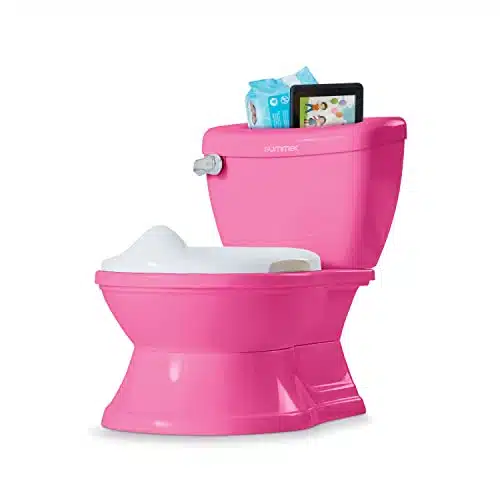 Summer Infant My Size Potty with Storage, Princess Pink   Realistic Potty Training Toilet   Features Interactive Toilet Handle, Removeable Pot, Wipe Compartment, and Splash Gu