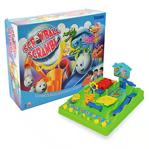 TOMY Games Screwball Scramble Marble Run Game for Kids   Timed Marble Maze Kids Games   Cooperative Board Games for Family Game Night   Players   Ages Years and Up