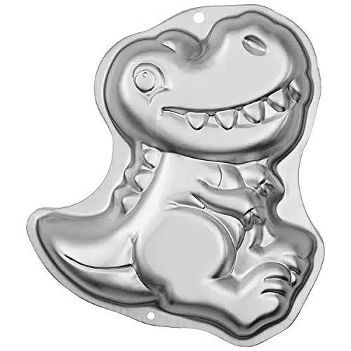 Wilton Dinosaur Cake Pan, Kids D Birthday Cake Pan, Silver, Aluminum