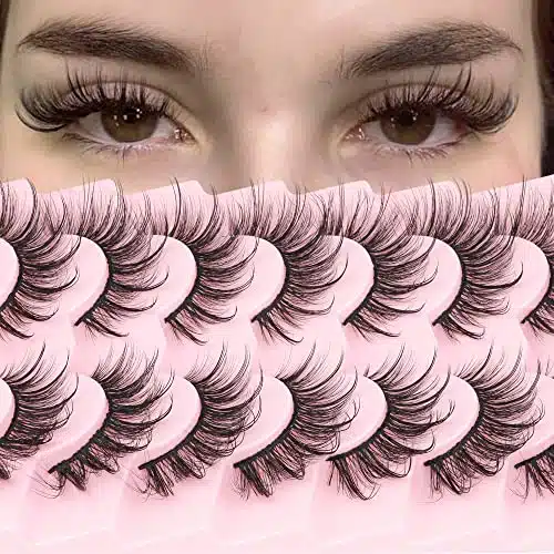 Wispy Mink Lashes Natural Eyelashes Spikes Lash Extensions Look Fluffy False Eyelashes mm Long Strip Lashes Cat Eye Eyelashes Fairy Look Pairs Multipack by Geeneiya