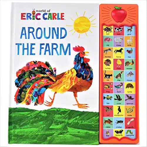 World of Eric Carle, Around the Farm Button Animal Sound Book   Great for First Words   PI Kids