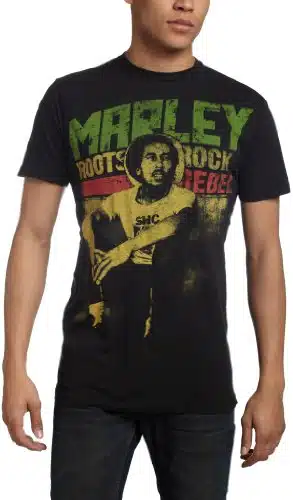 Zion Rootswear Men's Bob Marley Rastaman Vibration Jamaica,Black,Large