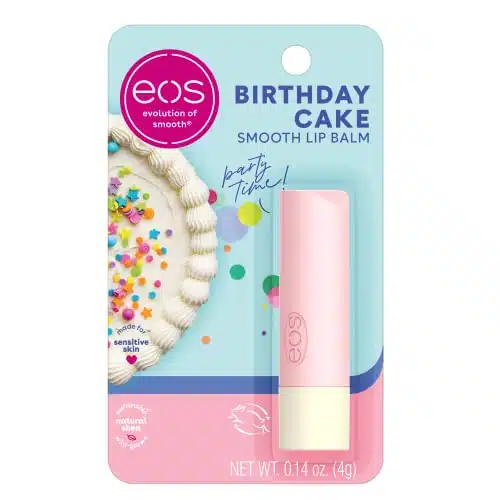 eos Natural Shea Lip Balm  Birthday Cake, All Day Moisture Lip Care Products, oz