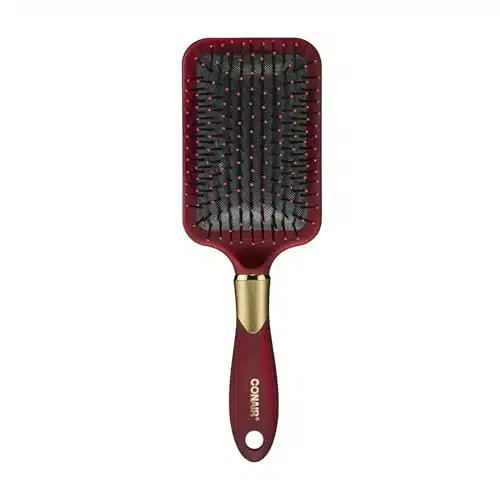 Conair Velvet Touch Hairbrush for Thick Hair, Detangler Brush with Nylon Bristles, Color May Vary, Count