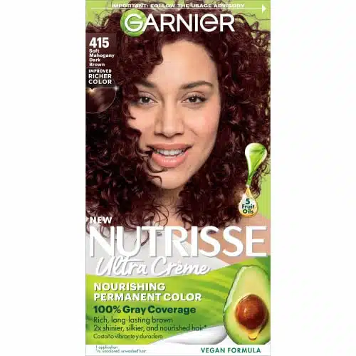 Garnier Hair Color Nutrisse Nourishing Creme, Soft Mahogany Brown (Raspberry Truffle) Permanent Hair Dye, Count (Packaging May Vary)