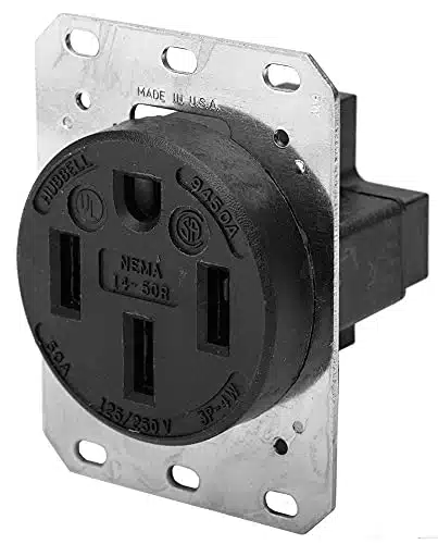 Hubbell Wiring Device Kellems A, Industrial, Receptacle, Black, No Tamper Resistant HBLA   Each