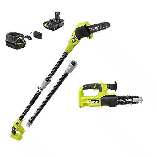 RYOBI V ONE+ '' POLE SAW & '' PRUNING SAW COMBO KIT, Green, (P)