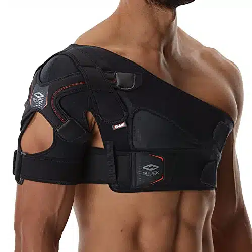 Shock Doctor Shoulder Support Brace for Men, Prevents & Promotes Healing from AC Sprains, Rotator Cuff Injuries & Moderate Separations (Black, XX Large)