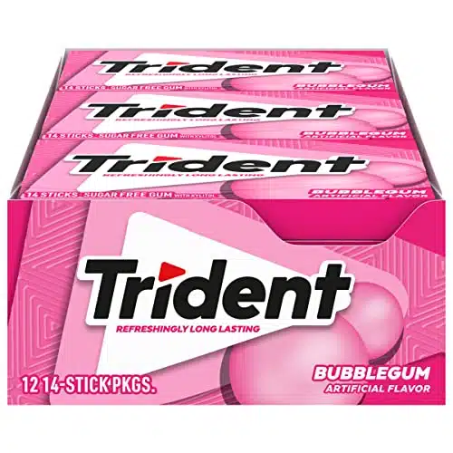 Trident Bubblegum Sugar Free Gum, Packs of Pieces (Total Pieces)