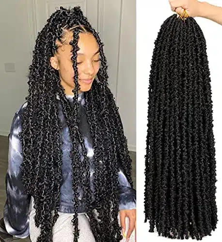 ZRQ Inch Butterfly Locs Crochet Hair Long Distressed Faux Braids Hair Pre looped Synthetic Crochet Soft Locs In Goddess Locs Hair Extensions (Pack B#)