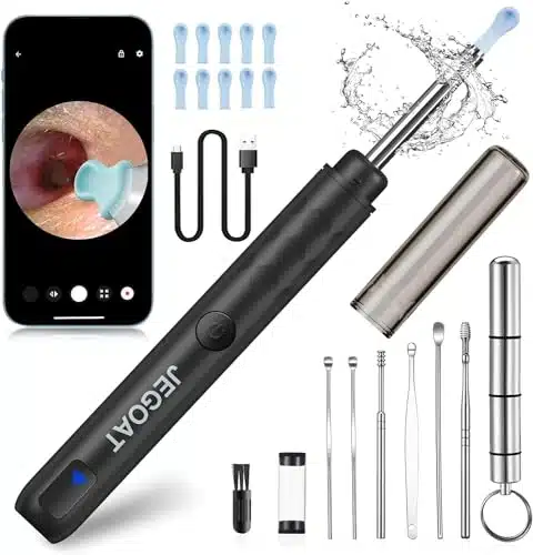 Ear Wax Removal Tool Camera, Ear Cleaner with Camera, Ear Cleaning Kit P HD Ear Scope, LED Lights and Ear Picks, Earwax Removal with Otoscope to Earify Earwax for iOS and Andr