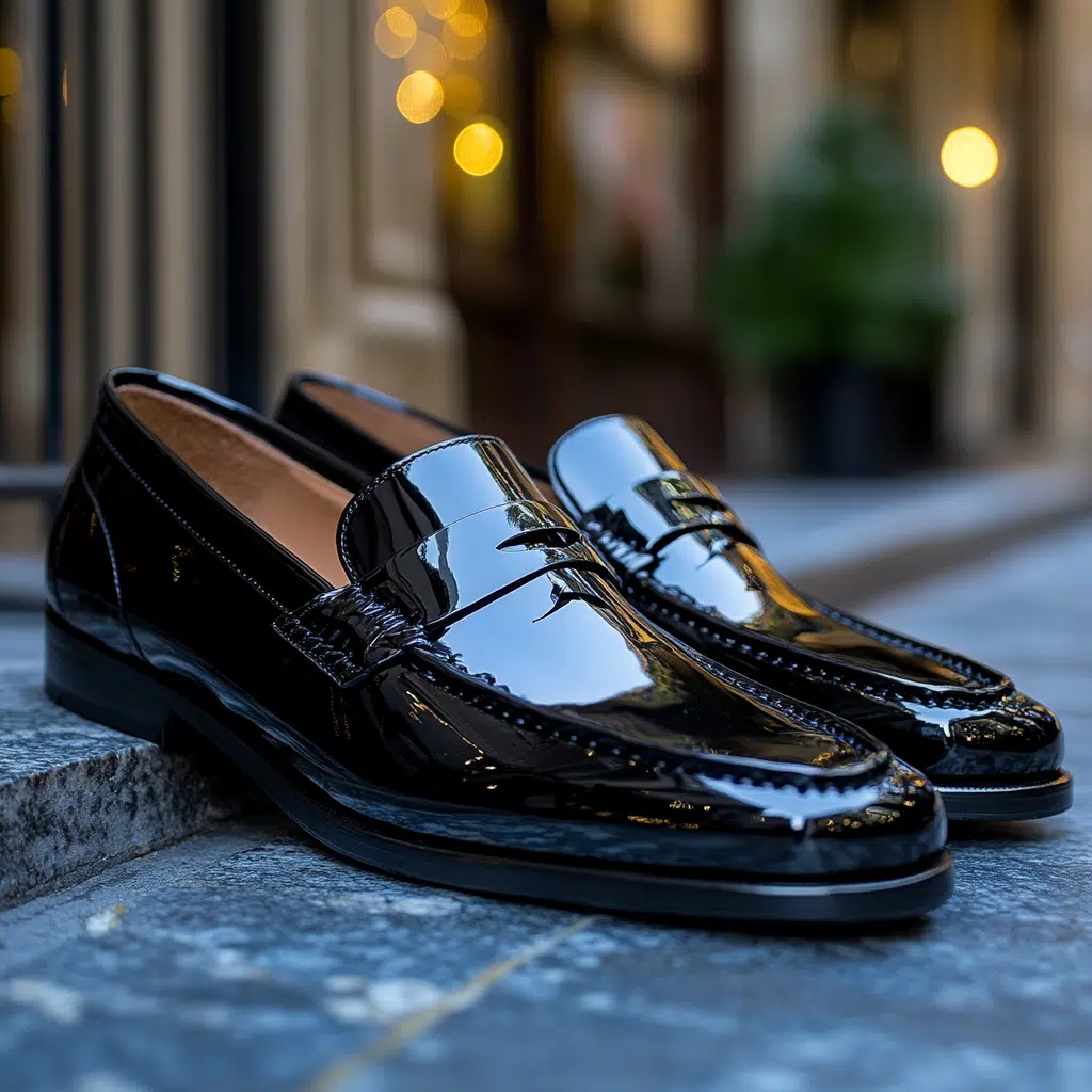 black loafers