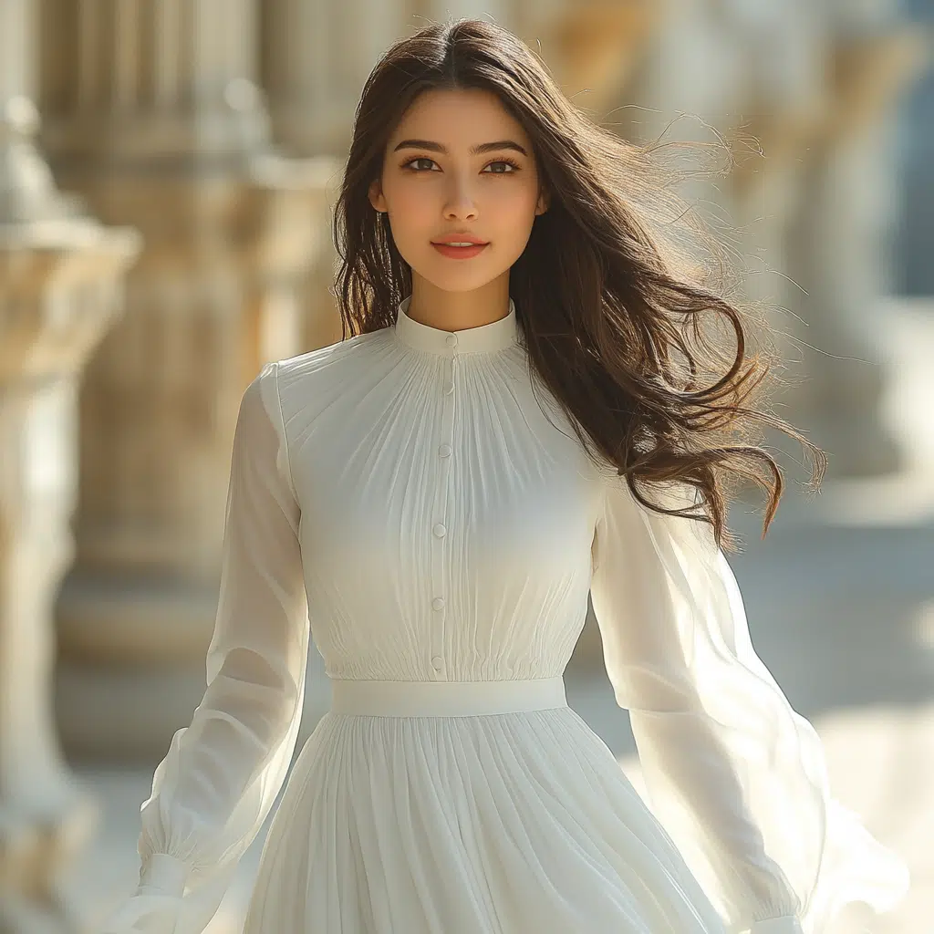 long sleeve white dress